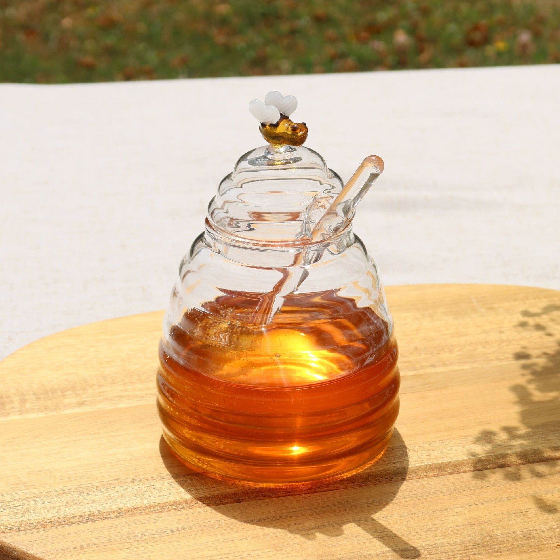 Glass Honey Jar with Dipper - MYLEE London