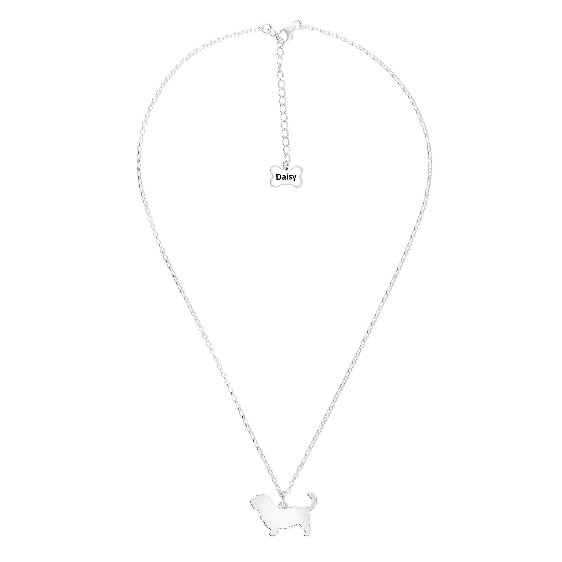 Glen Of Imaal Terrier Silhouette Silver Necklace - Personalised - MYLEE London