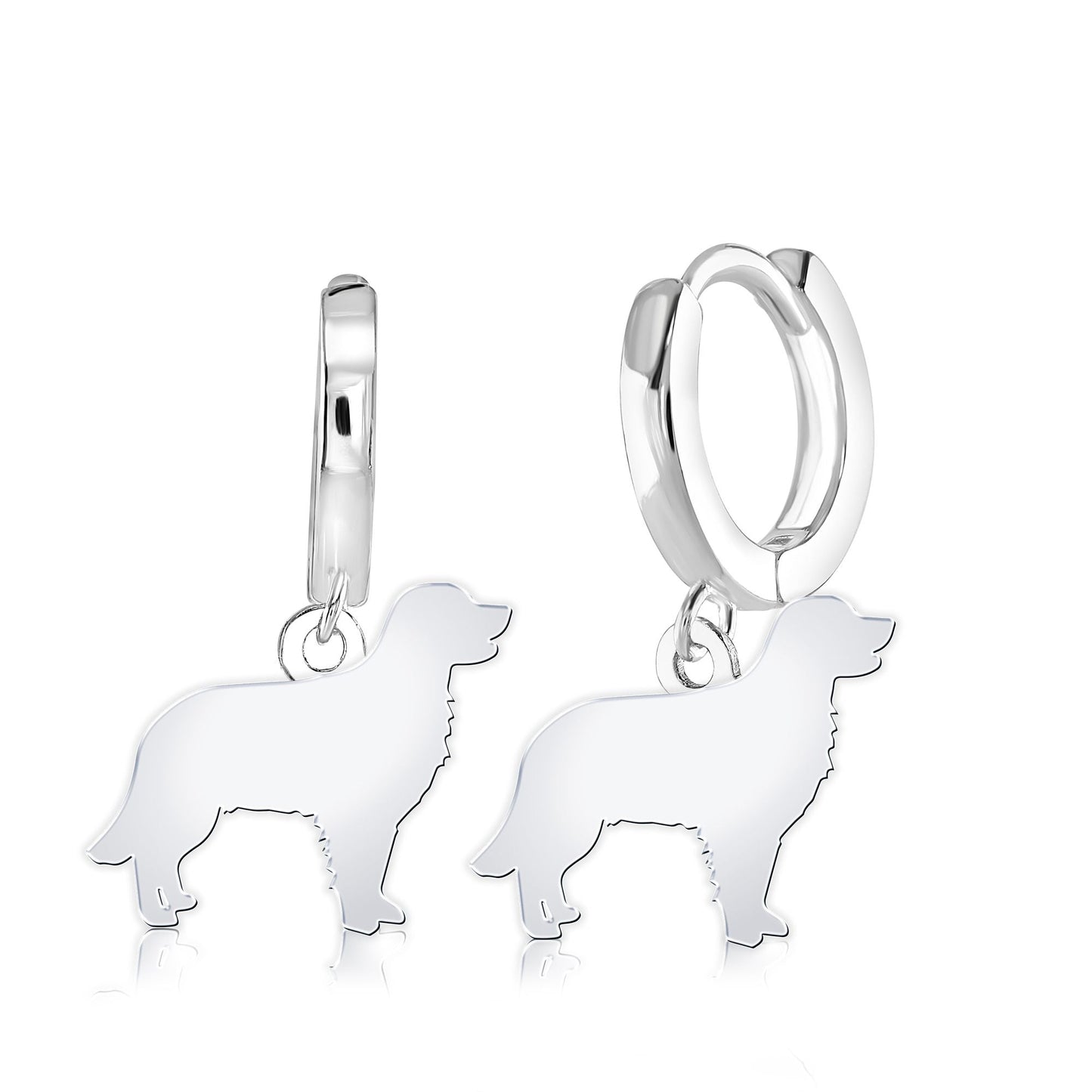 Golden Retriever Silhouette Silver Earrings - MYLEE London