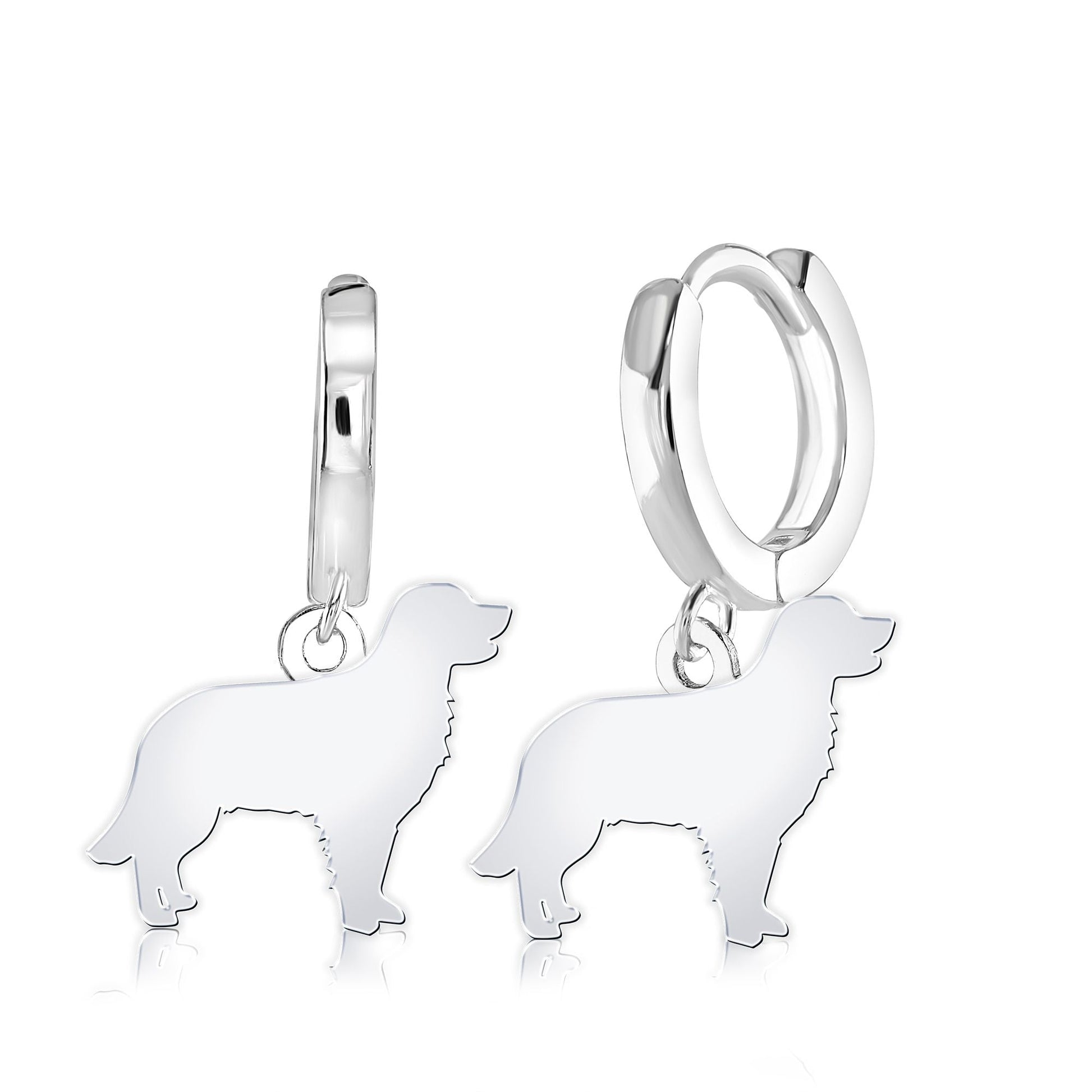 Golden Retriever Silhouette Silver Earrings - MYLEE London