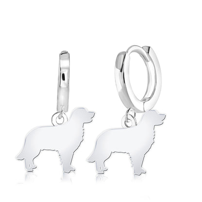 Golden Retriever Silhouette Silver Earrings - MYLEE London
