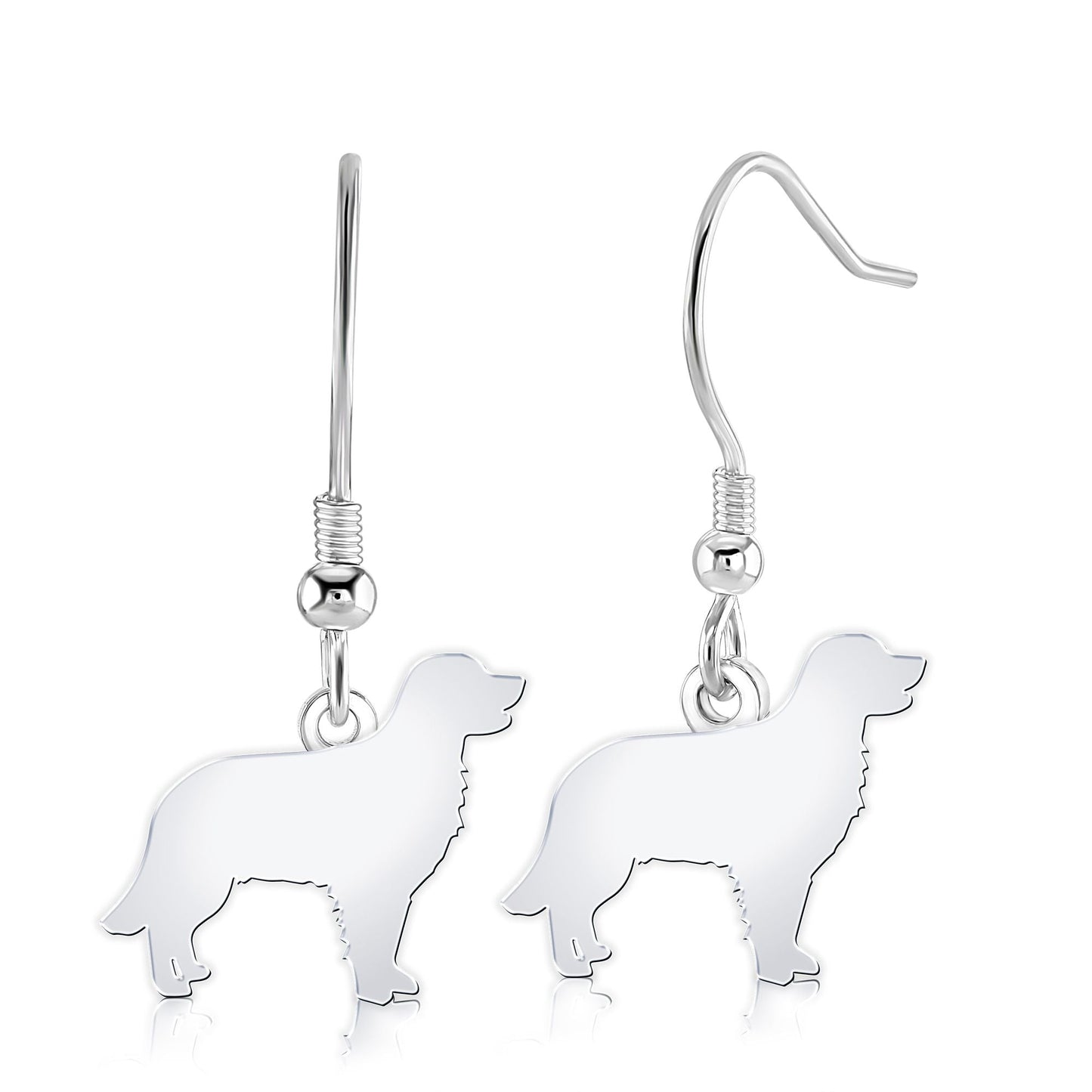 Golden Retriever Silhouette Silver Earrings - MYLEE London