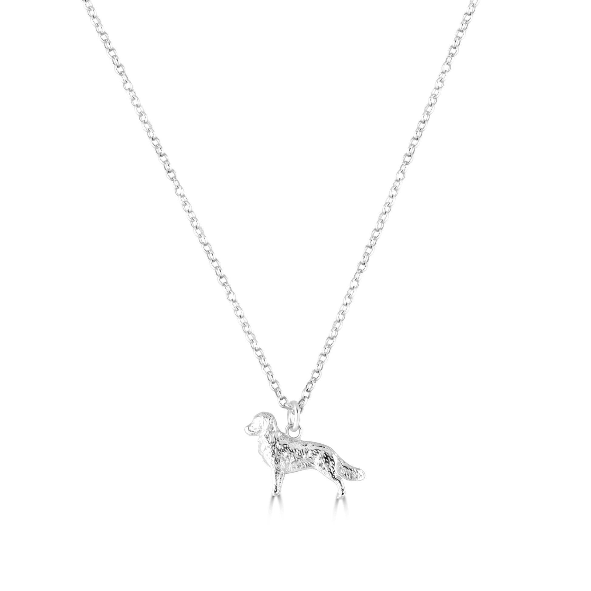 Golden Retriever Silver Necklace - Personalised - MYLEE London