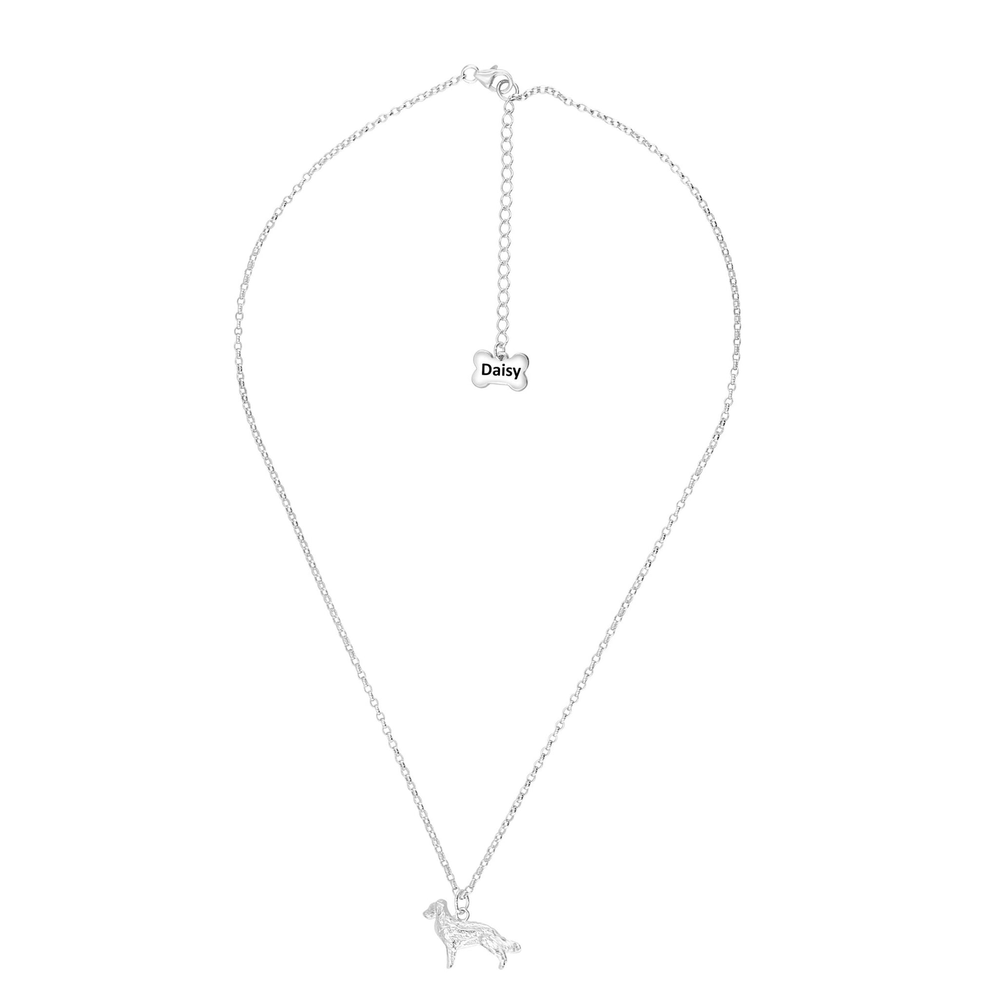Golden Retriever Silver Necklace - Personalised - MYLEE London