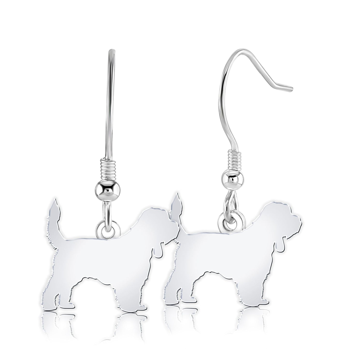 Grand Basset Griffon Vendéen Silhouette Silver Earrings - MYLEE London
