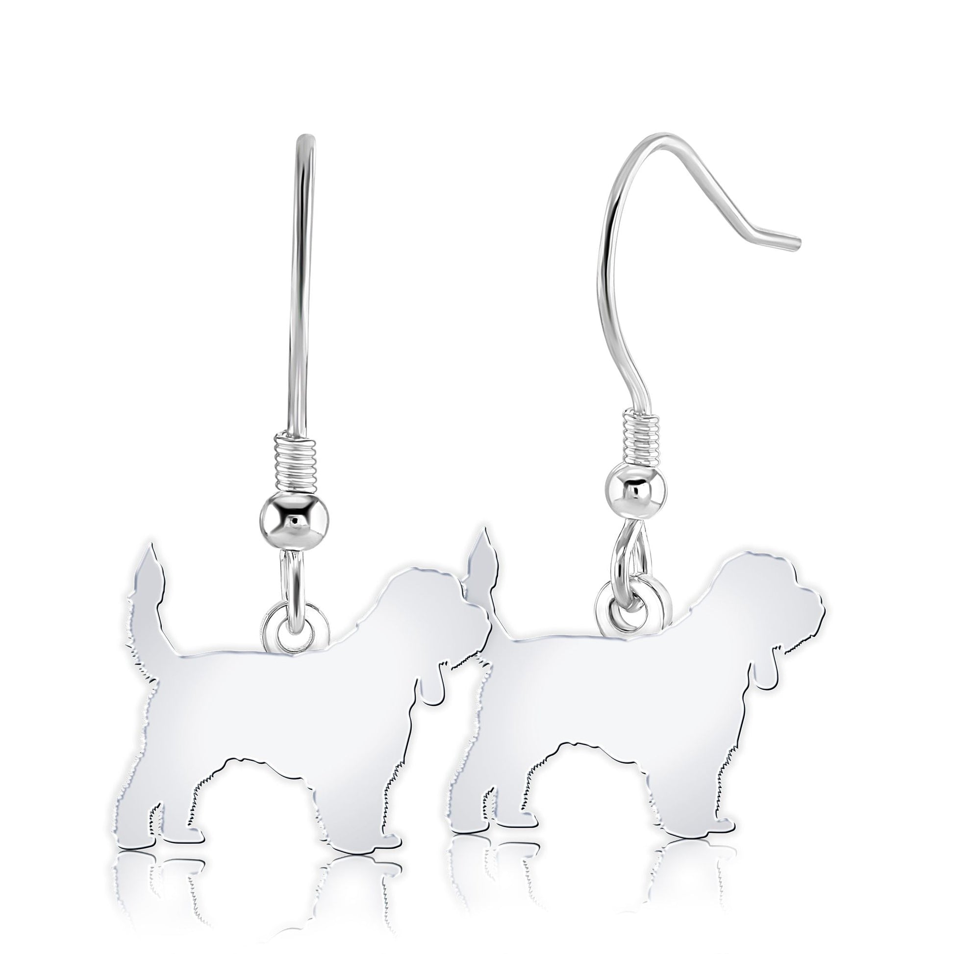 Grand Basset Griffon Vendéen Silhouette Silver Earrings - MYLEE London