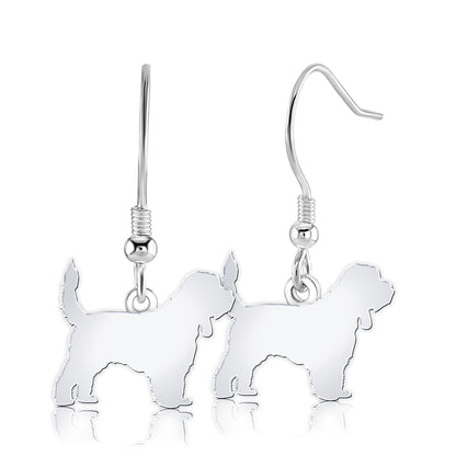 Grand Basset Griffon Vendéen Silhouette Silver Earrings - MYLEE London