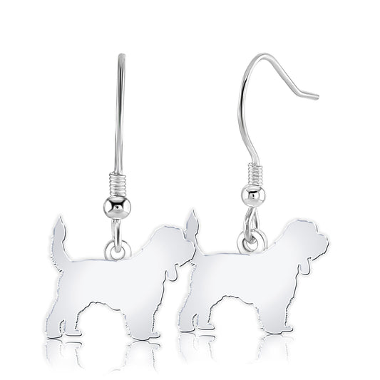 Grand Basset Griffon Vendéen Silhouette Silver Earrings - MYLEE London
