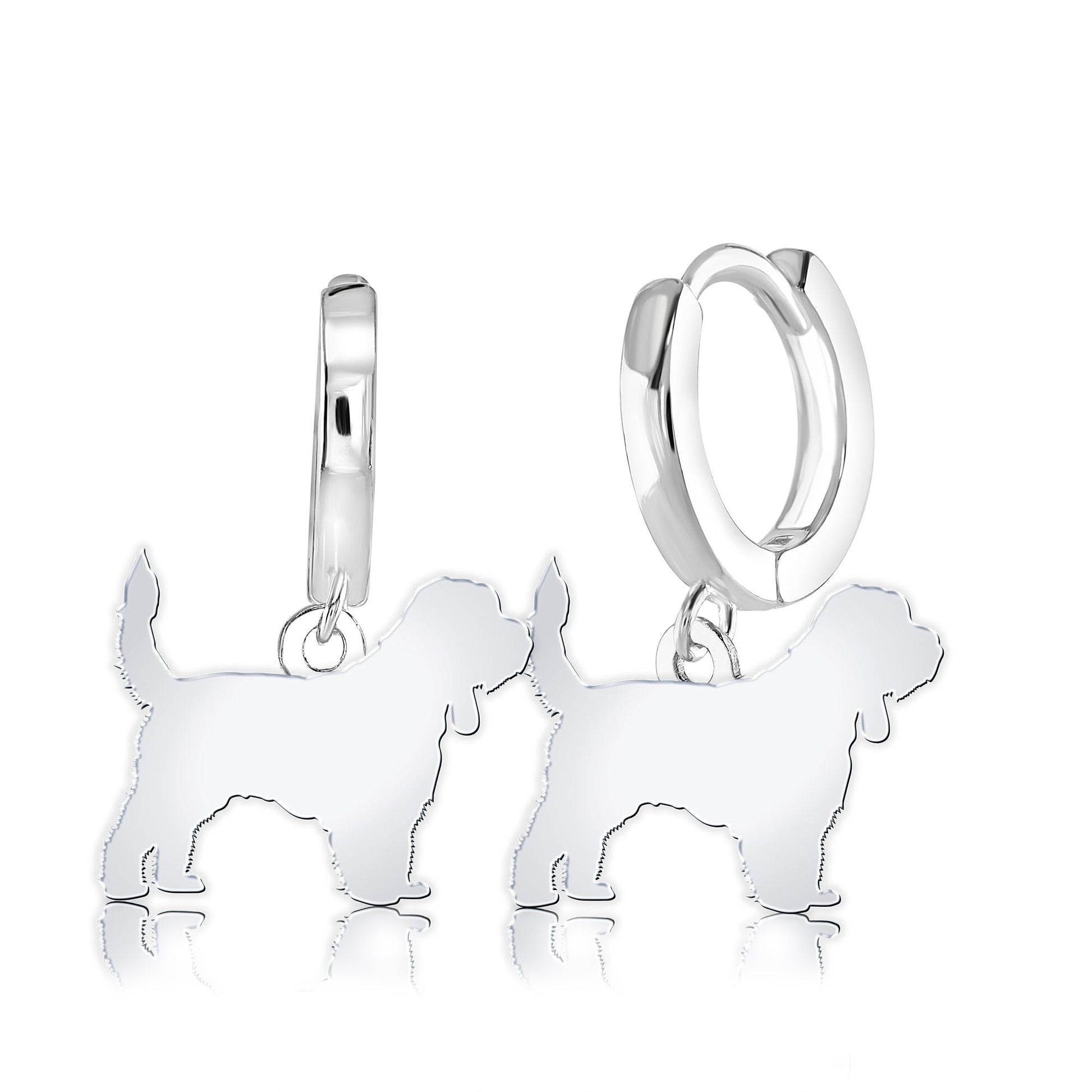 Grand Basset Griffon Vendéen Silhouette Silver Earrings - MYLEE London