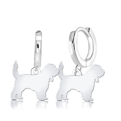 Grand Basset Griffon Vendéen Silhouette Silver Earrings - MYLEE London