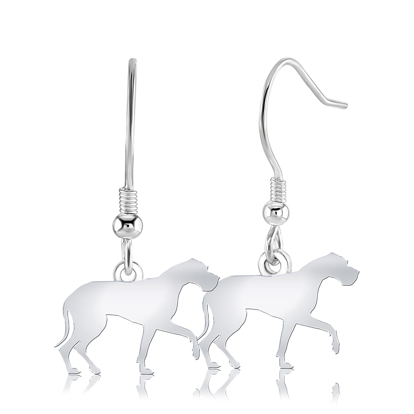 Great Dane Silhouette Silver Earrings - MYLEE London