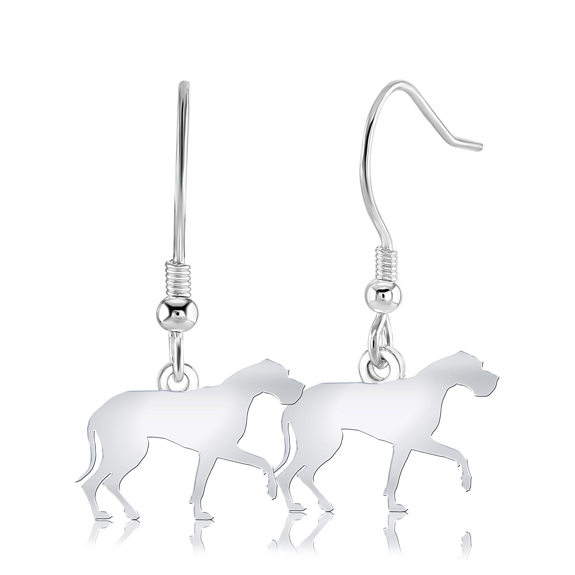 Great Dane Silhouette Silver Earrings - MYLEE London