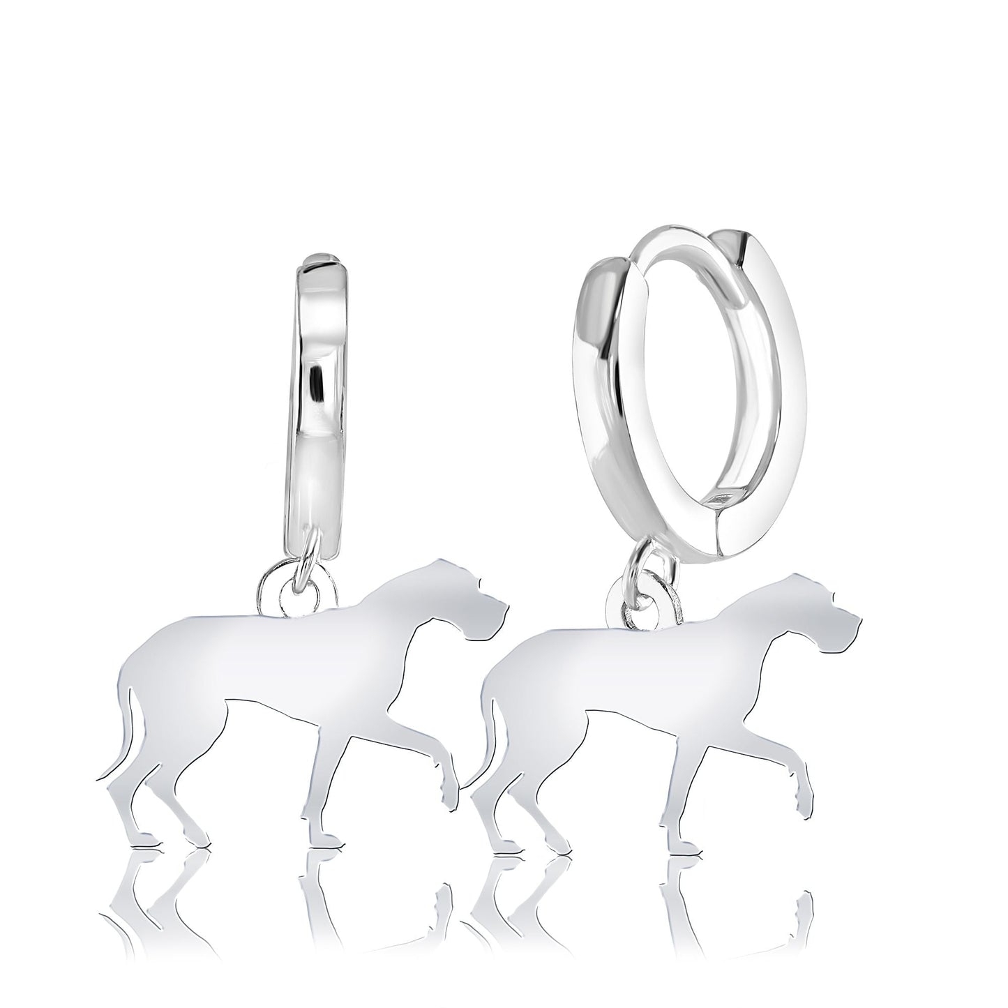 Great Dane Silhouette Silver Earrings - MYLEE London