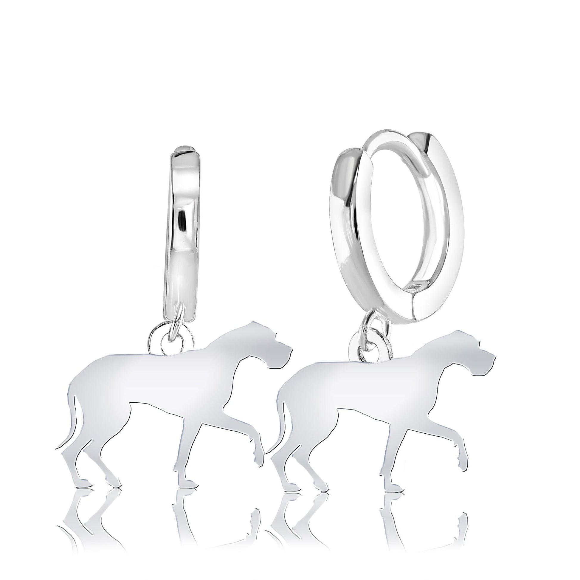 Great Dane Silhouette Silver Earrings - MYLEE London