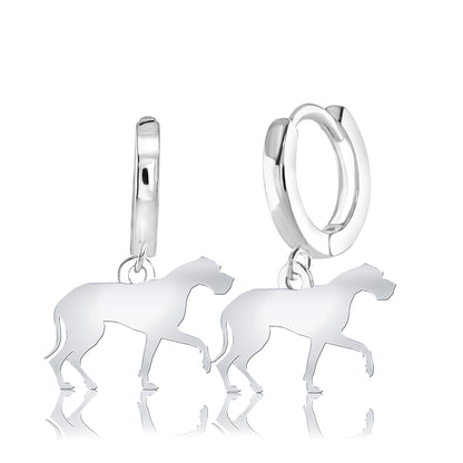 Great Dane Silhouette Silver Earrings - MYLEE London