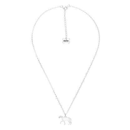 Great Dane Silhouette Silver Necklace - Personalised - MYLEE London