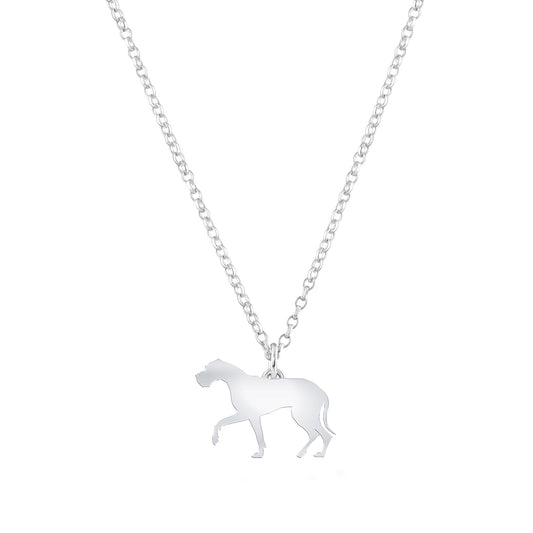 Great Dane Silhouette Silver Necklace - Personalised - MYLEE London