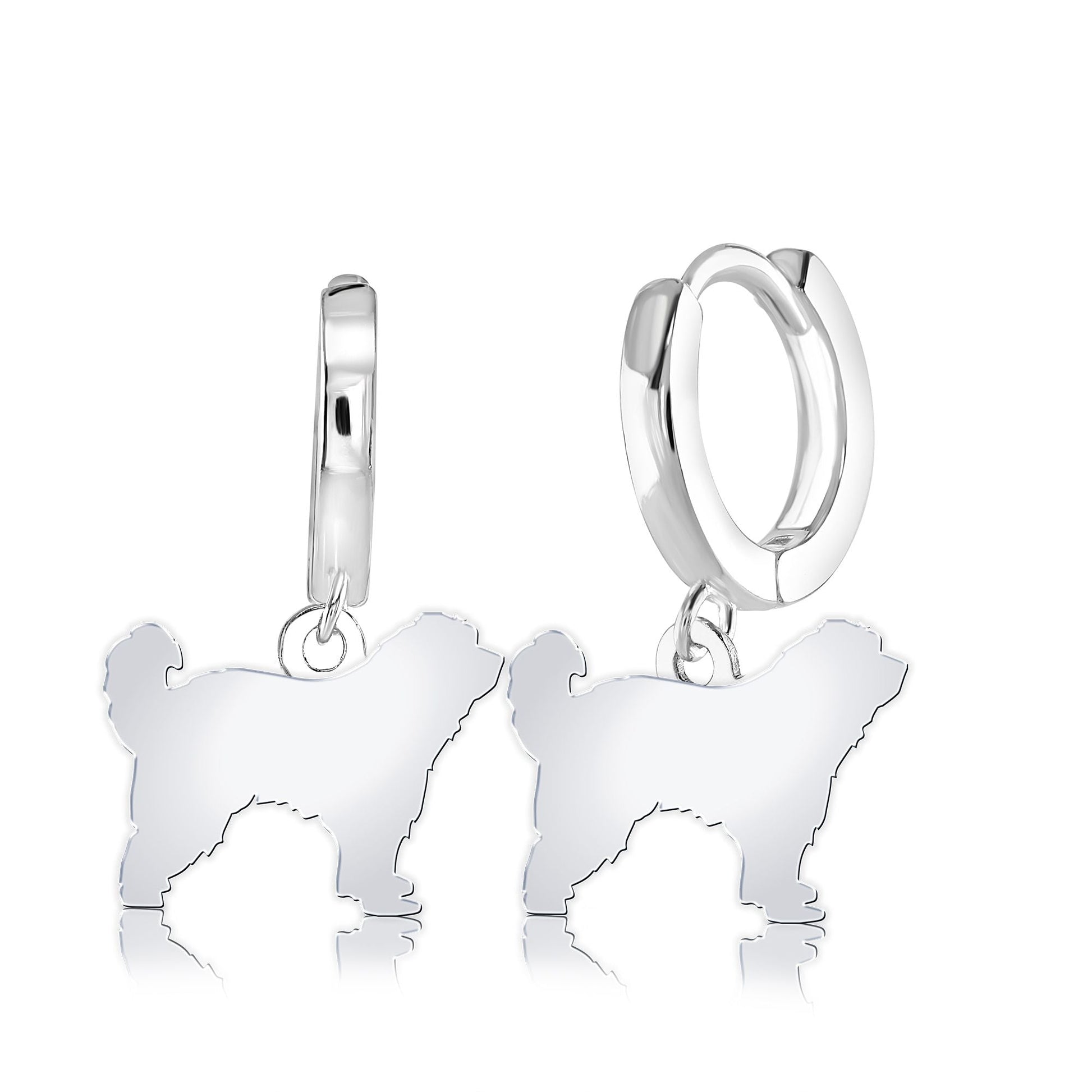 Great Pyrenees Silhouette Silver Earrings - MYLEE London