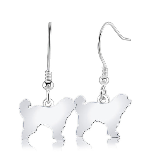 Great Pyrenees Silhouette Silver Earrings - MYLEE London