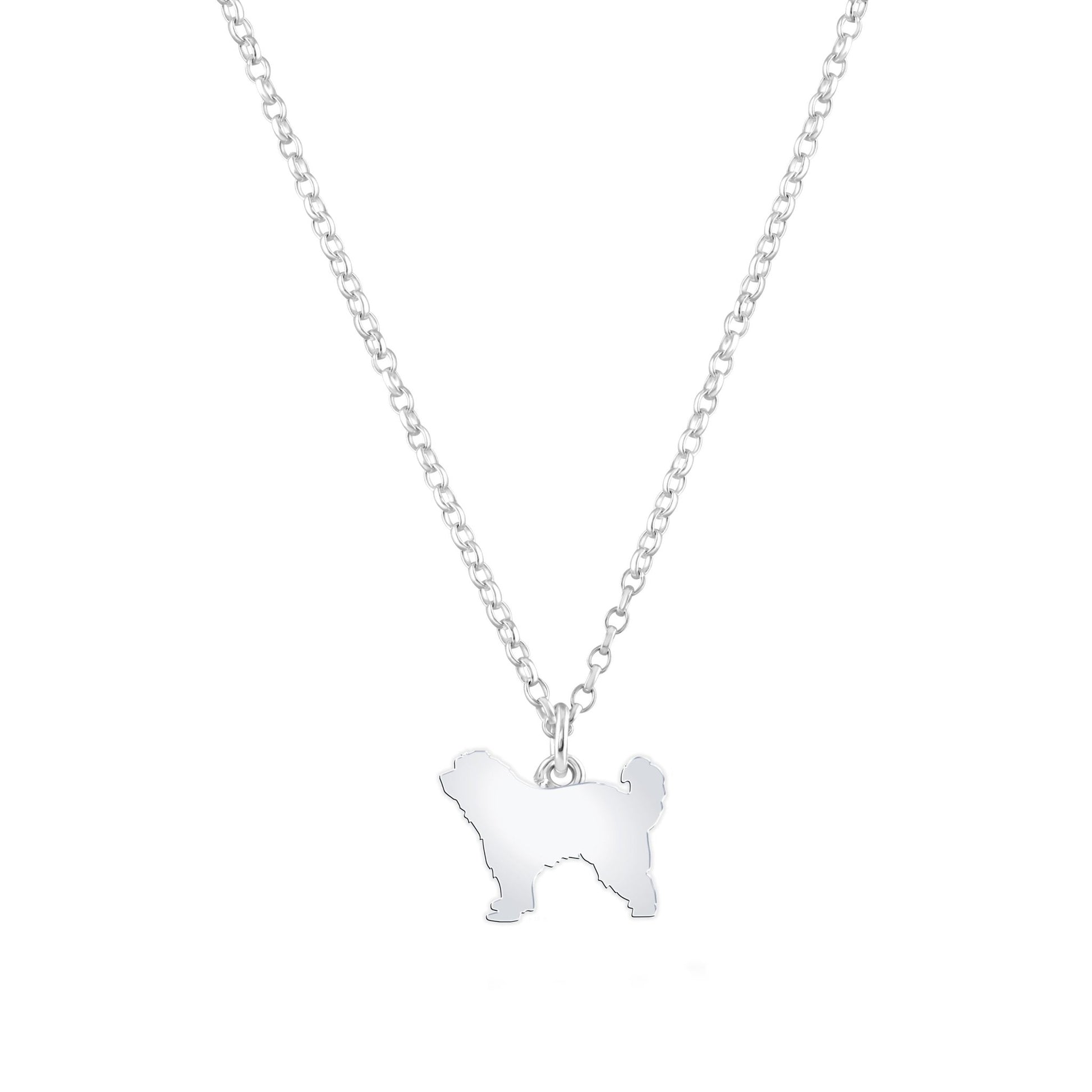 Great Pyrenees Silhouette Silver Necklace - Personalised - MYLEE London