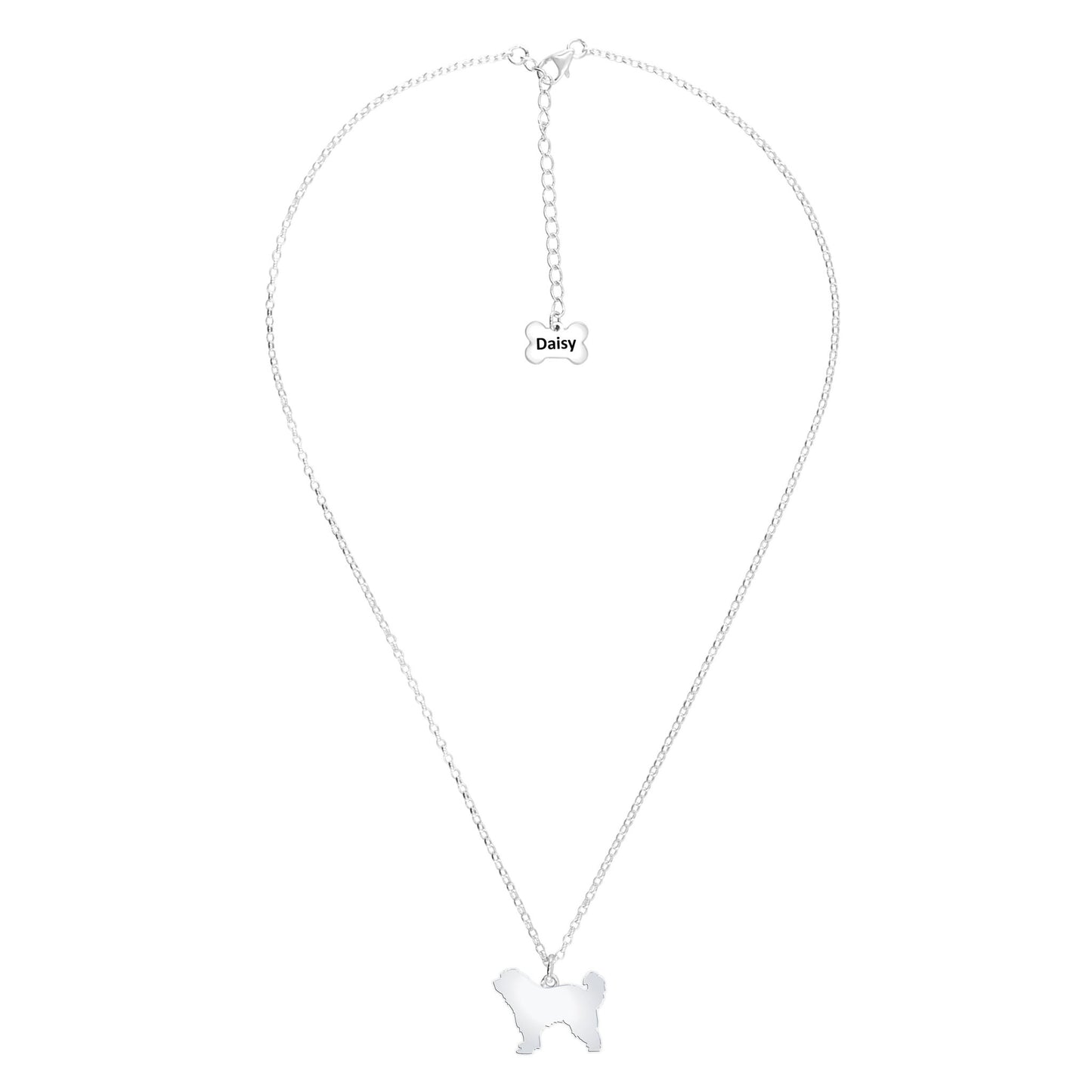 Great Pyrenees Silhouette Silver Necklace - Personalised - MYLEE London