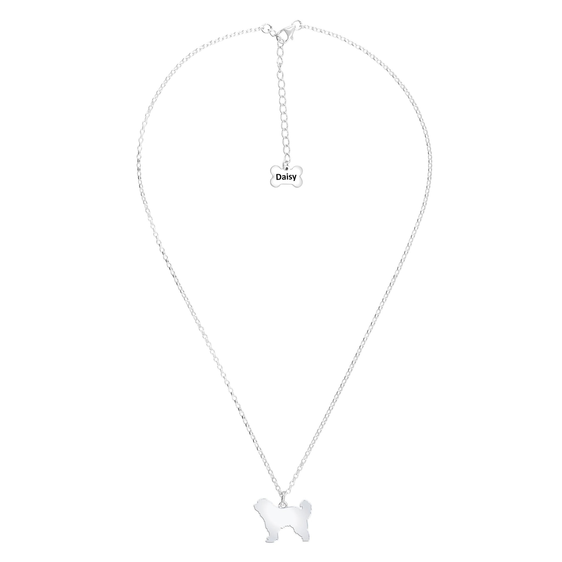 Great Pyrenees Silhouette Silver Necklace - Personalised - MYLEE London
