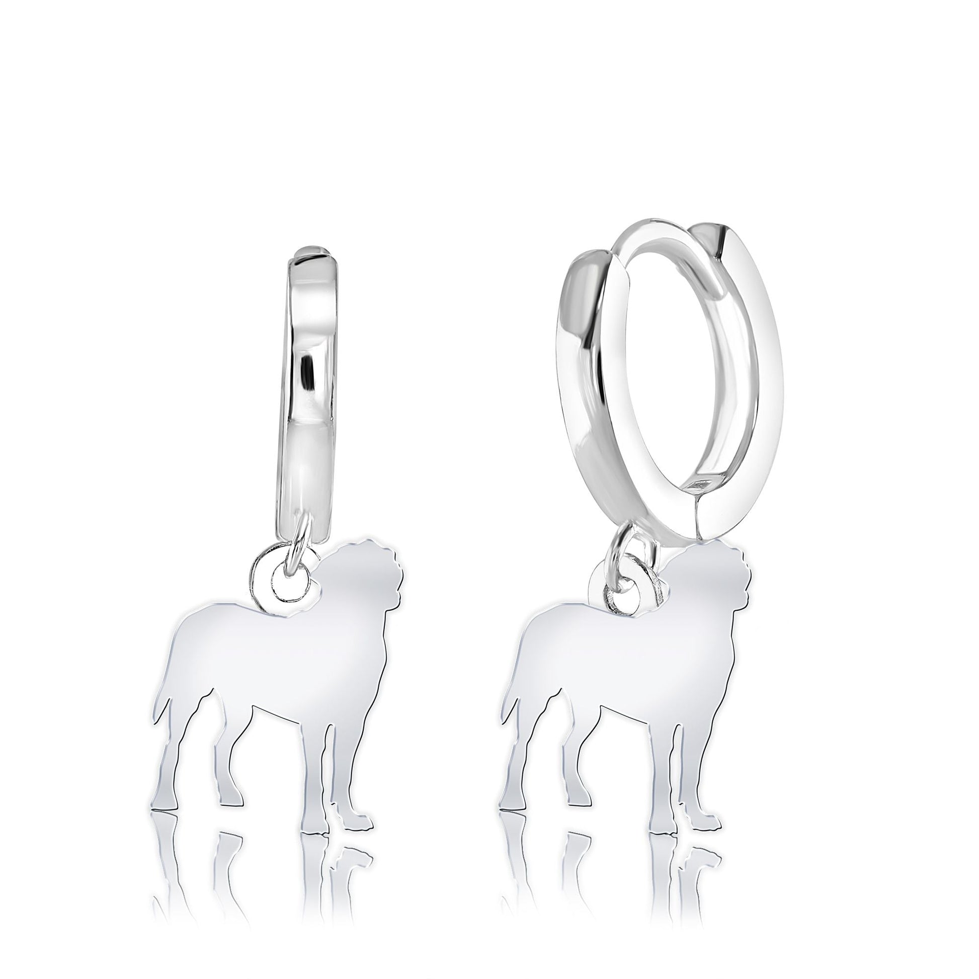 Great Swiss Mountain Dog Silhouette Silver Earrings - MYLEE London