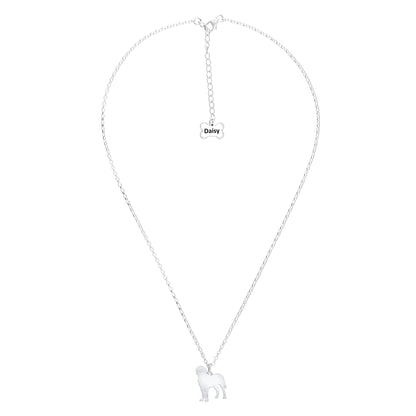 Great Swiss Mountain Dog Silhouette Silver Necklace - Personalised - MYLEE London