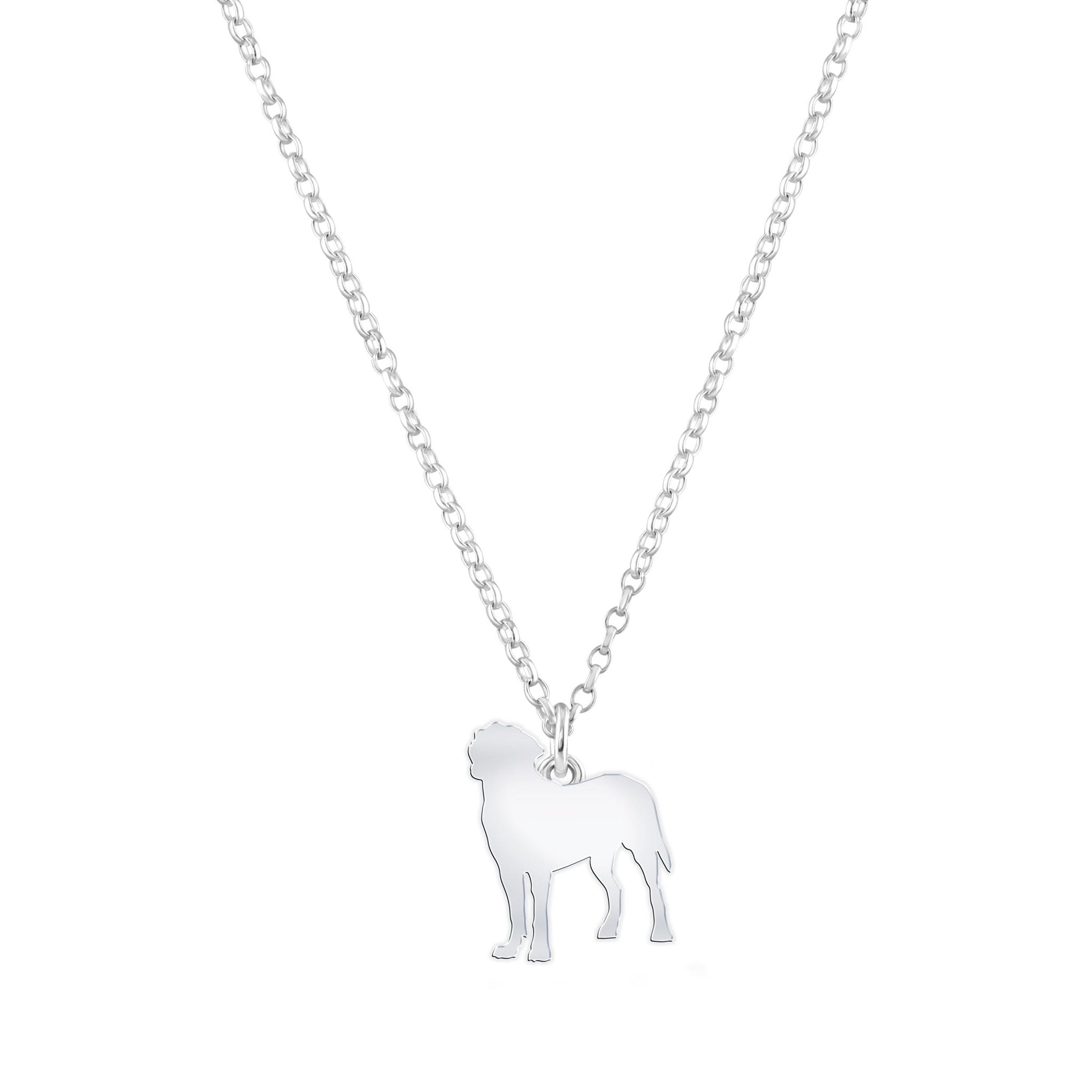 Great Swiss Mountain Dog Silhouette Silver Necklace - Personalised - MYLEE London