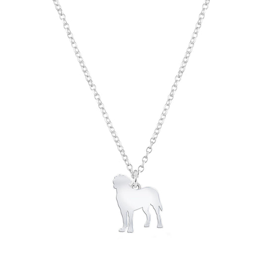 Great Swiss Mountain Dog Silhouette Silver Necklace - Personalised - MYLEE London
