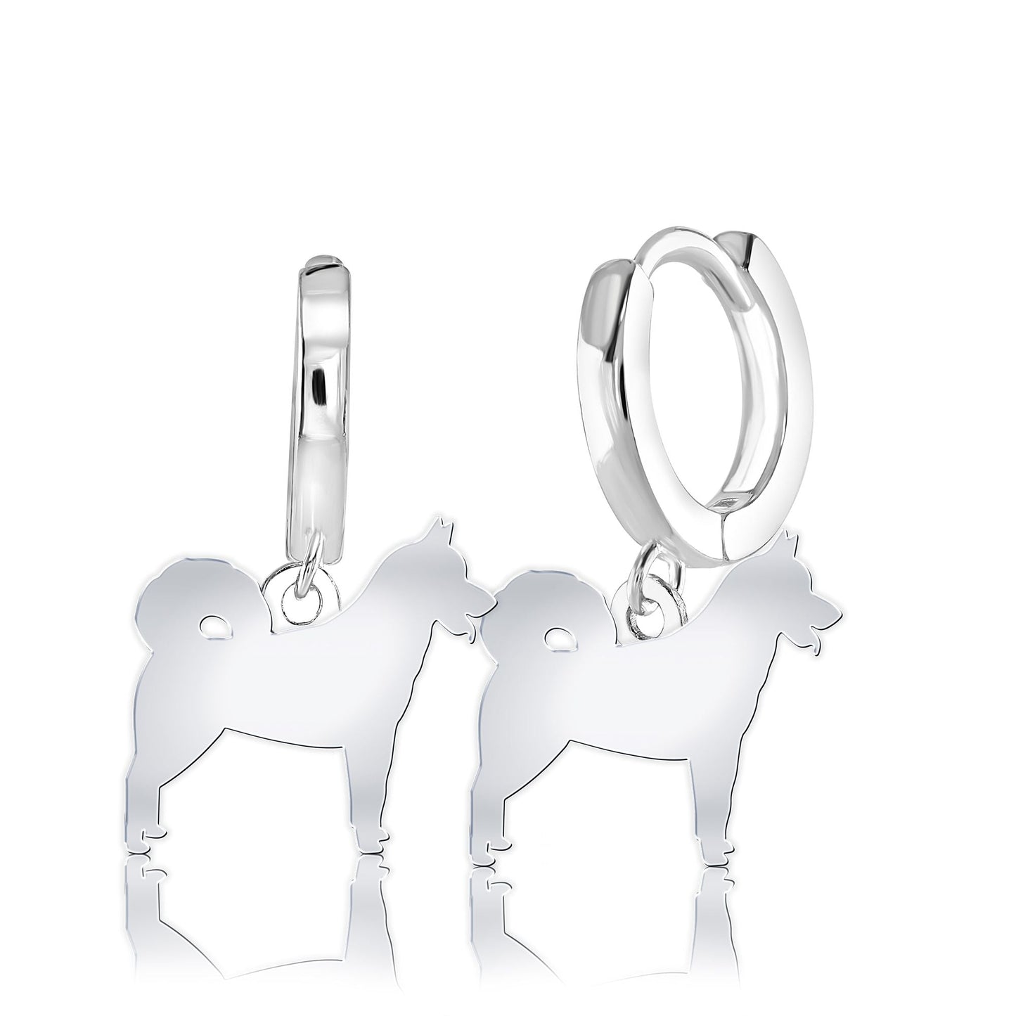 Greenland Dog Silhouette Silver Earrings - MYLEE London