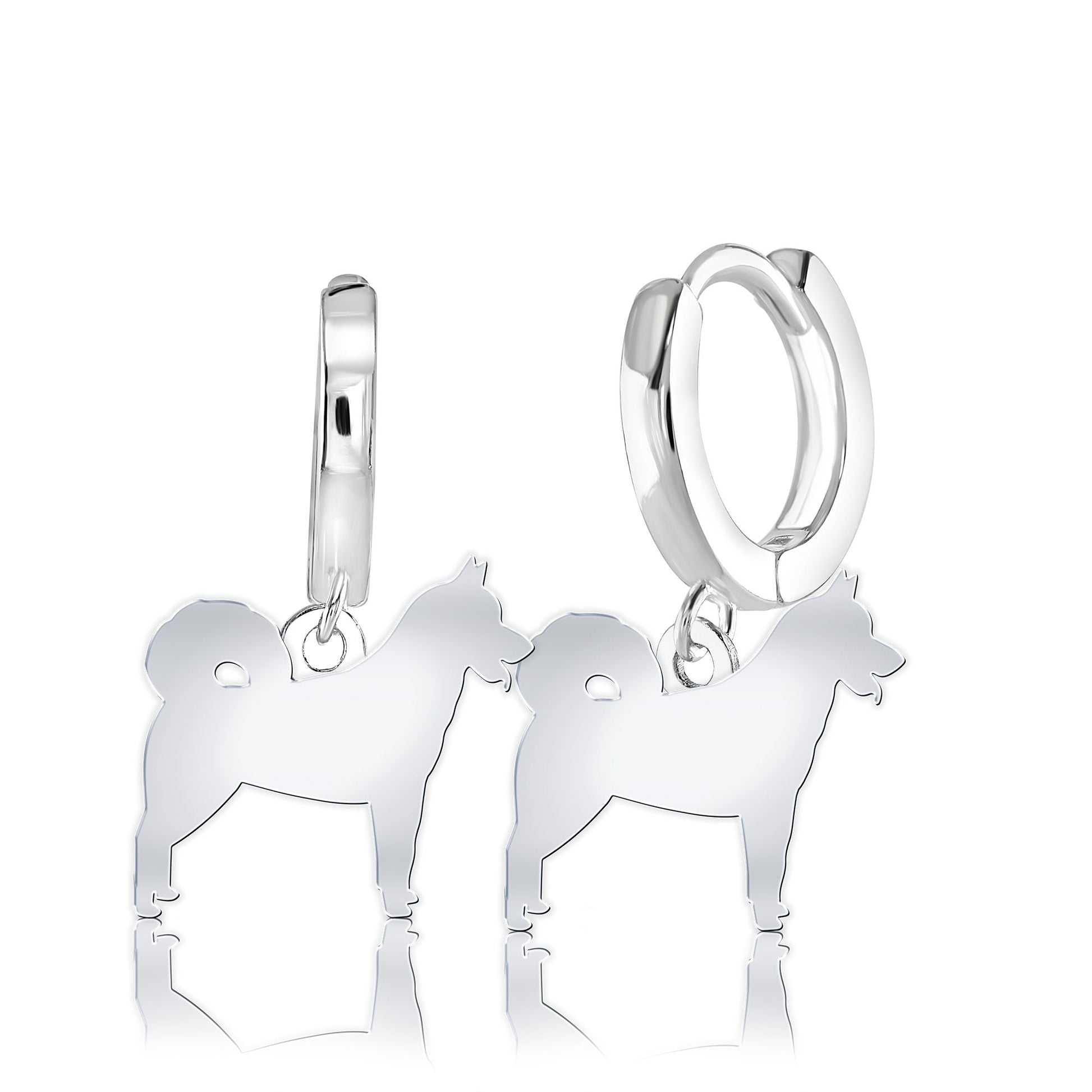 Greenland Dog Silhouette Silver Earrings - MYLEE London