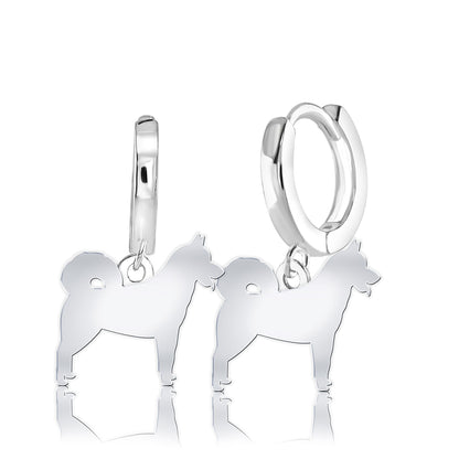 Greenland Dog Silhouette Silver Earrings - MYLEE London