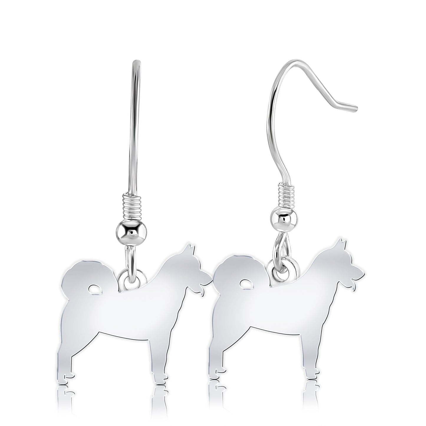 Greenland Dog Silhouette Silver Earrings - MYLEE London