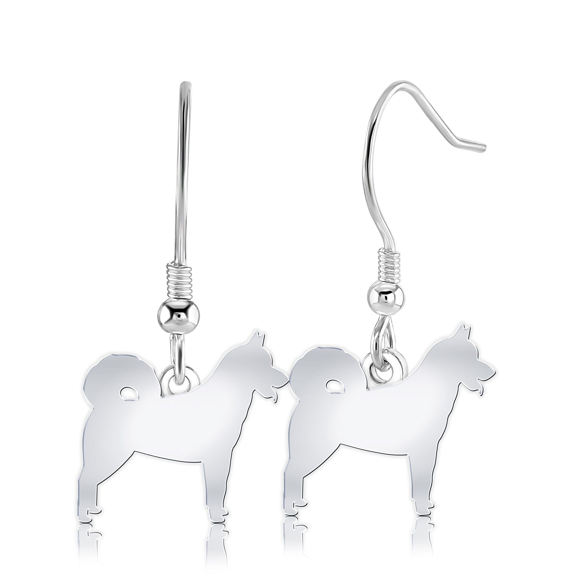 Greenland Dog Silhouette Silver Earrings - MYLEE London