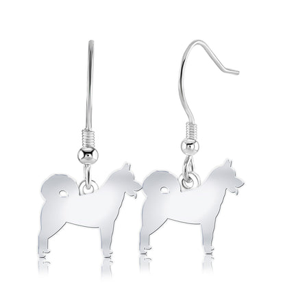 Greenland Dog Silhouette Silver Earrings - MYLEE London