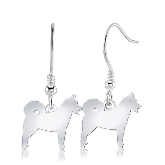 Greenland Dog Silhouette Silver Earrings - MYLEE London