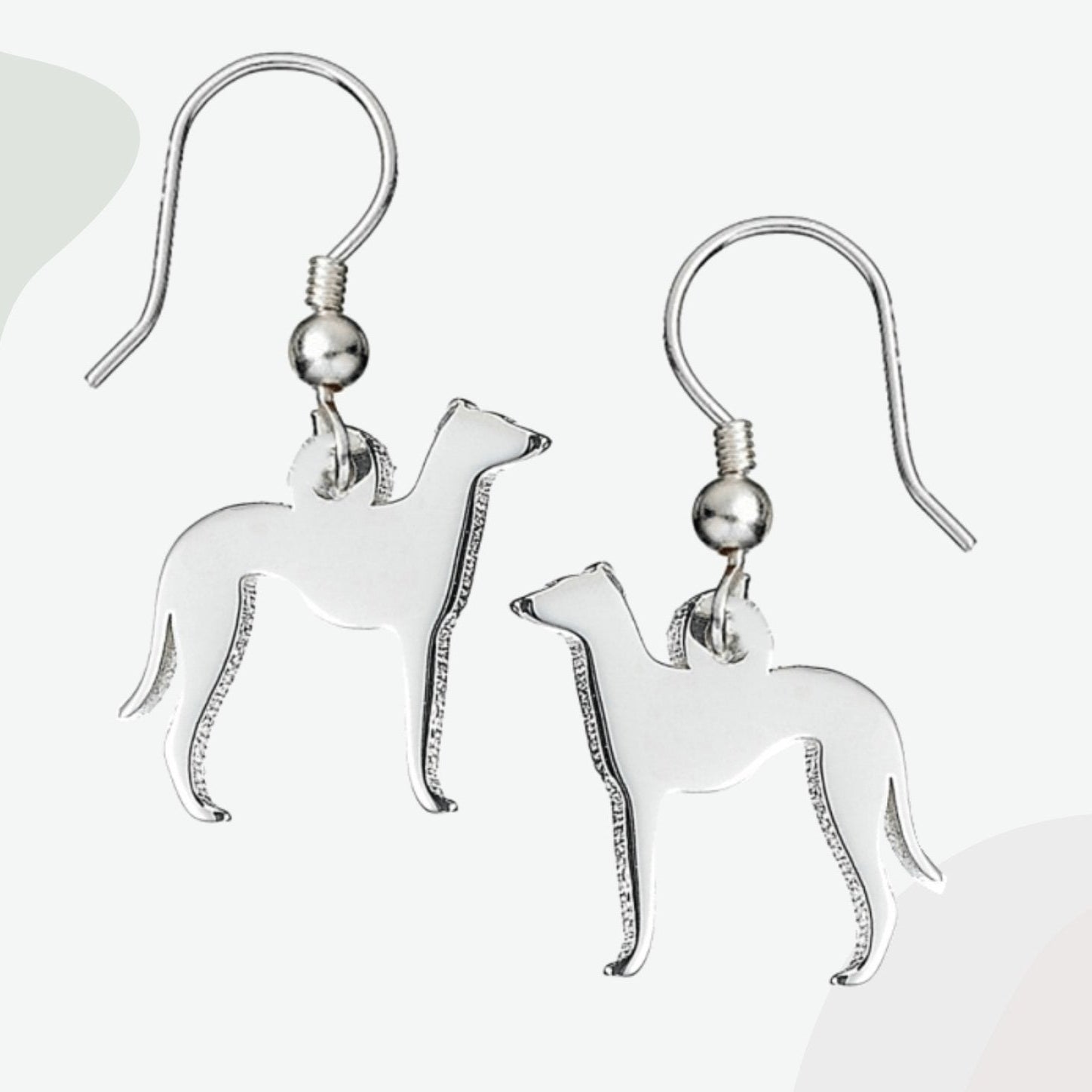 Greyhound Silhouette Silver Earrings - MYLEE London