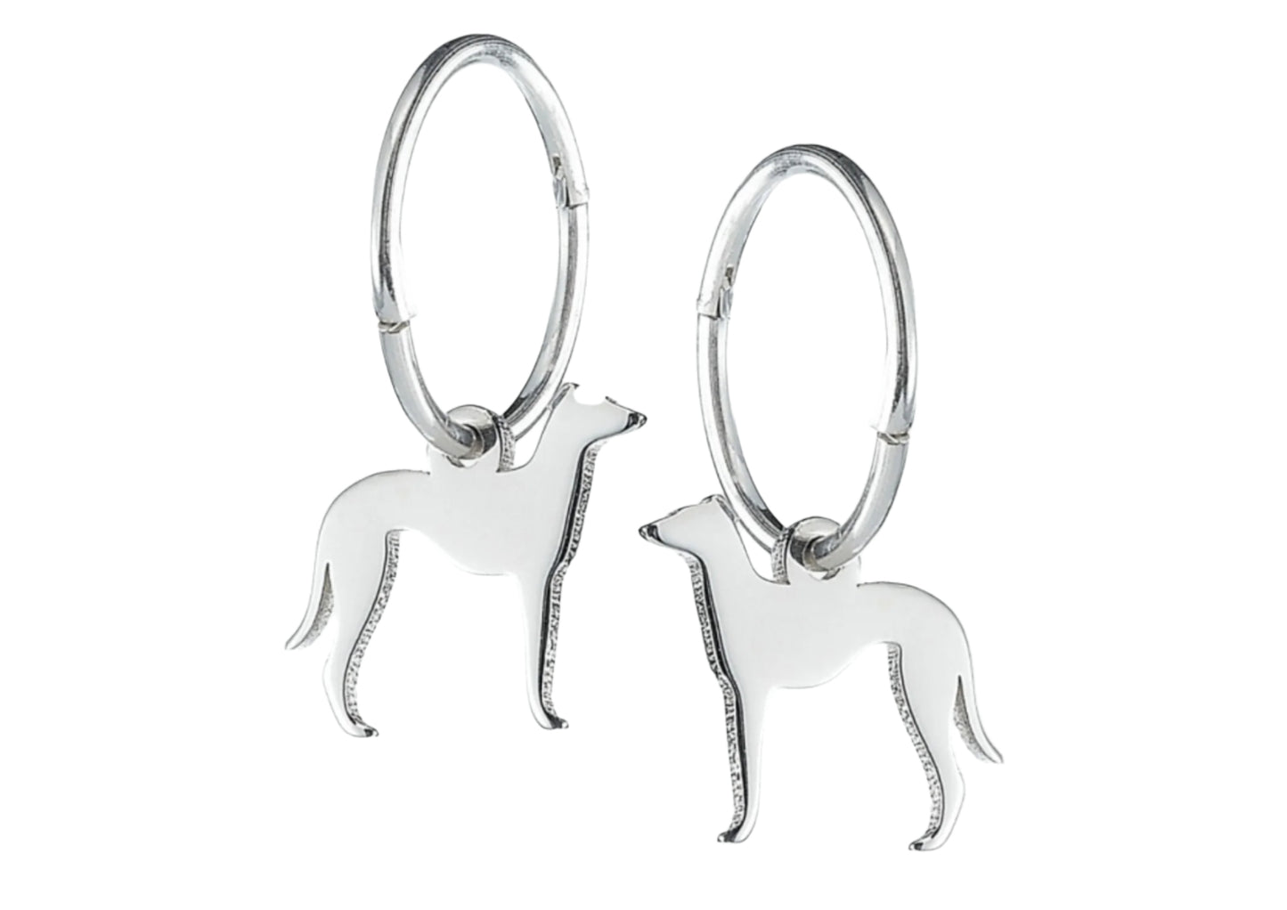 Greyhound Silhouette Silver Earrings - MYLEE London