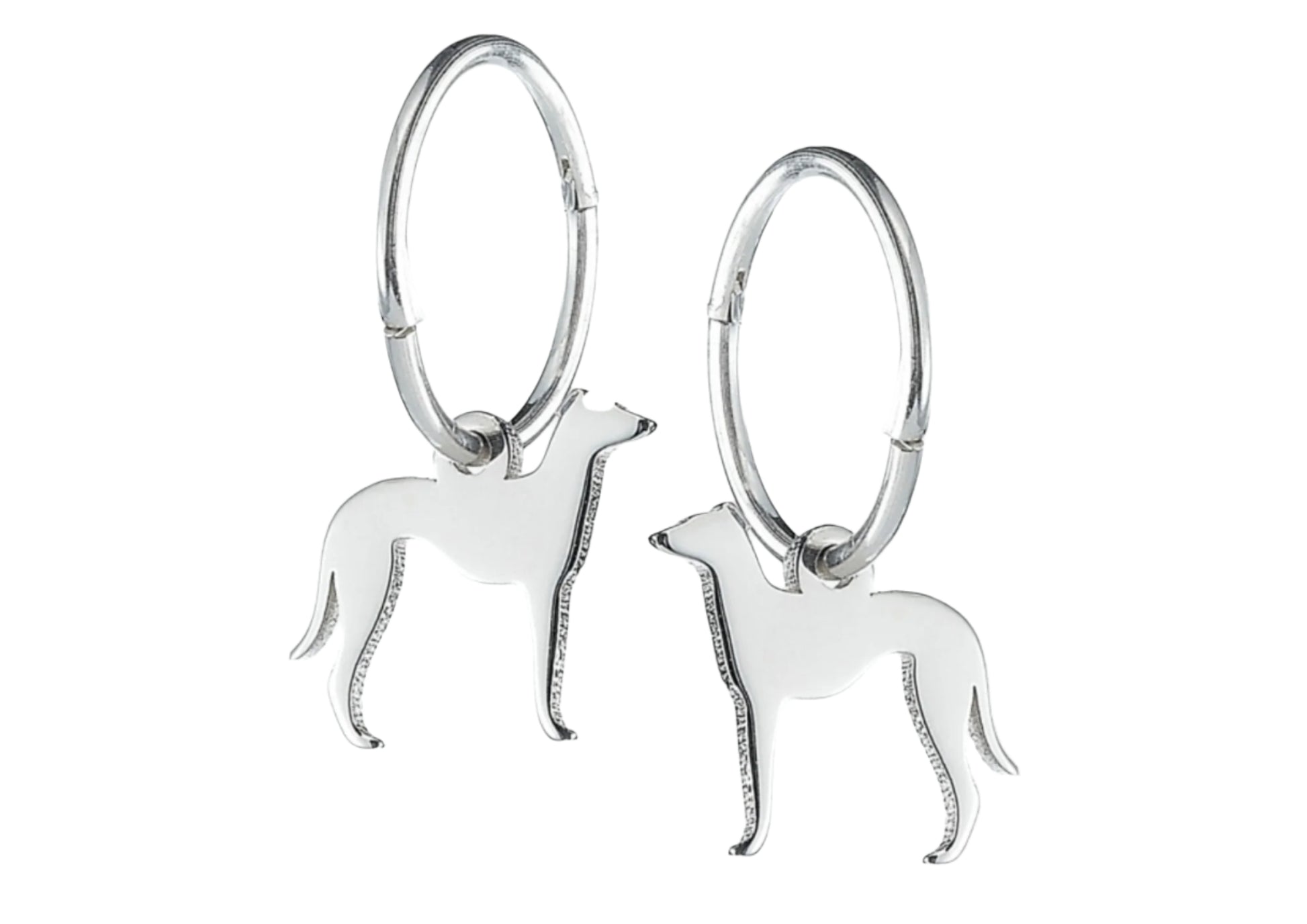 Greyhound Silhouette Silver Earrings - MYLEE London
