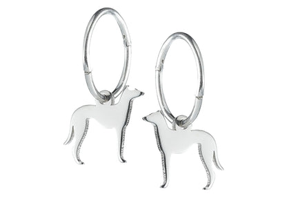 Greyhound Silhouette Silver Earrings - MYLEE London