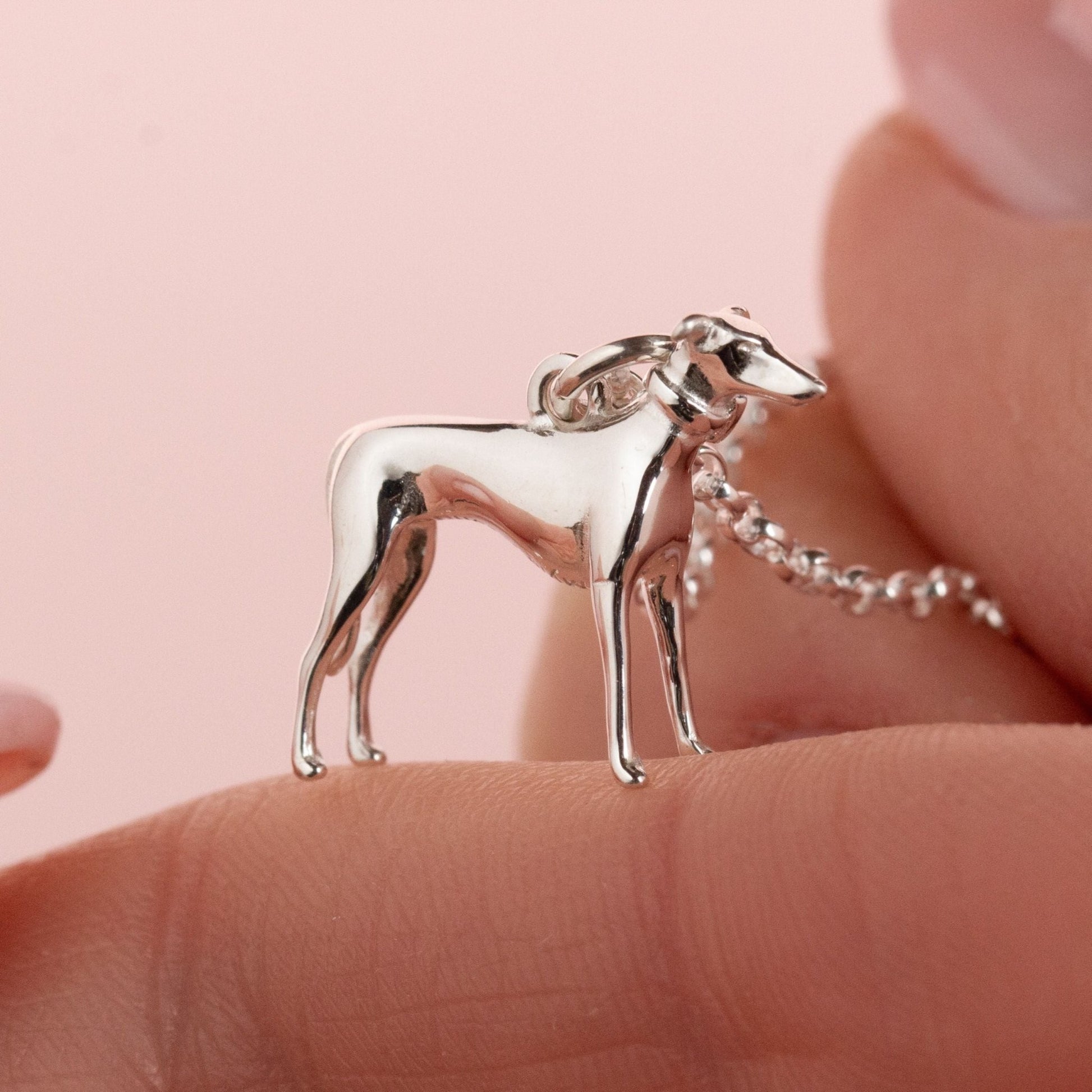 Greyhound Silver Necklace - Personalised - MYLEE London