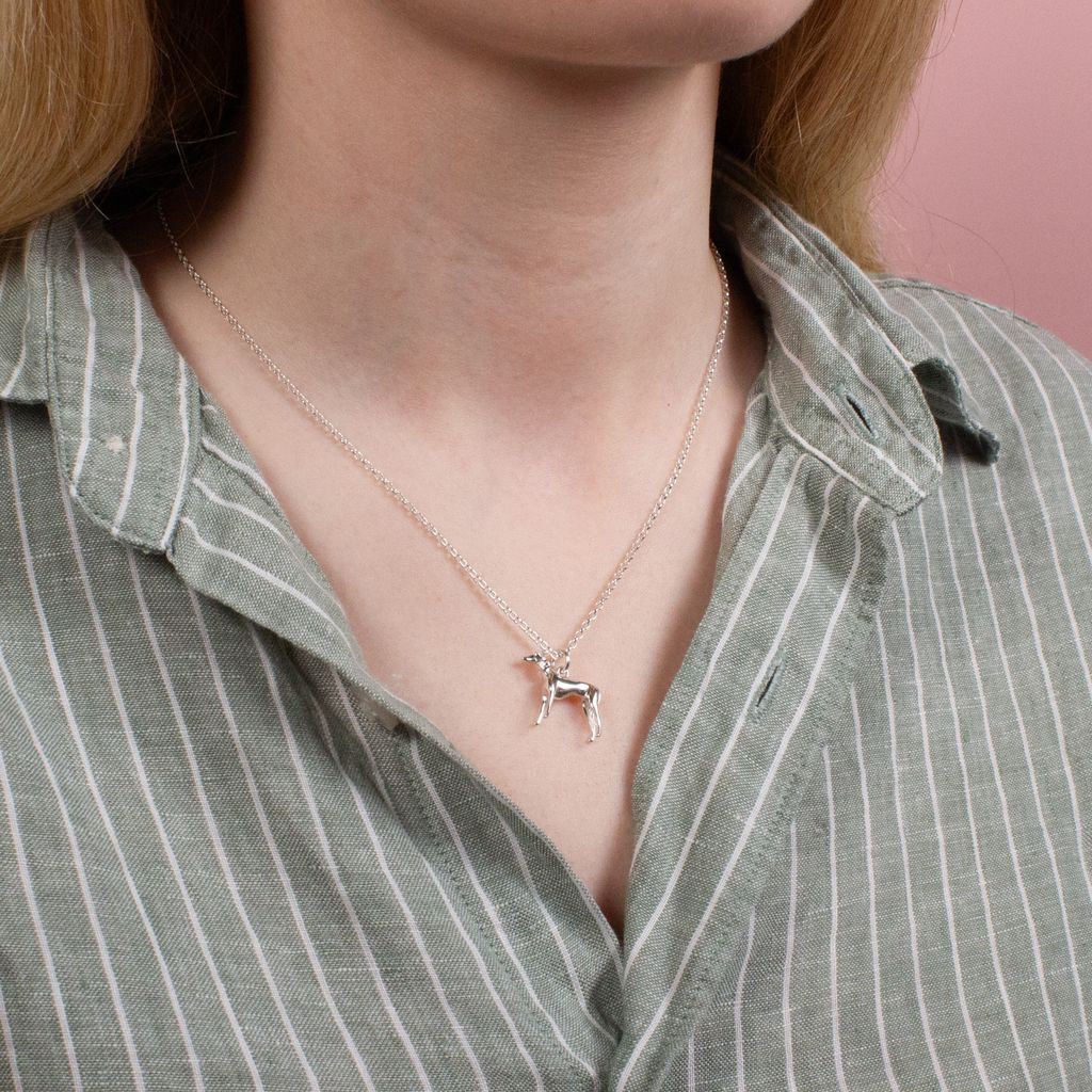Greyhound Silver Necklace - Personalised - MYLEE London