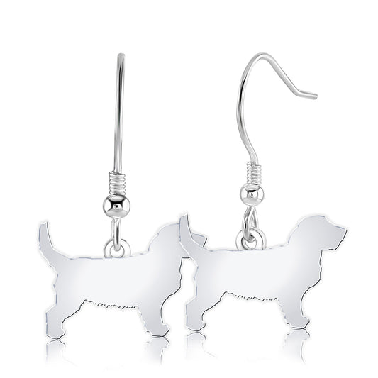 Griffon Fauve De Bretagne Silhouette Silver Earrings - MYLEE London