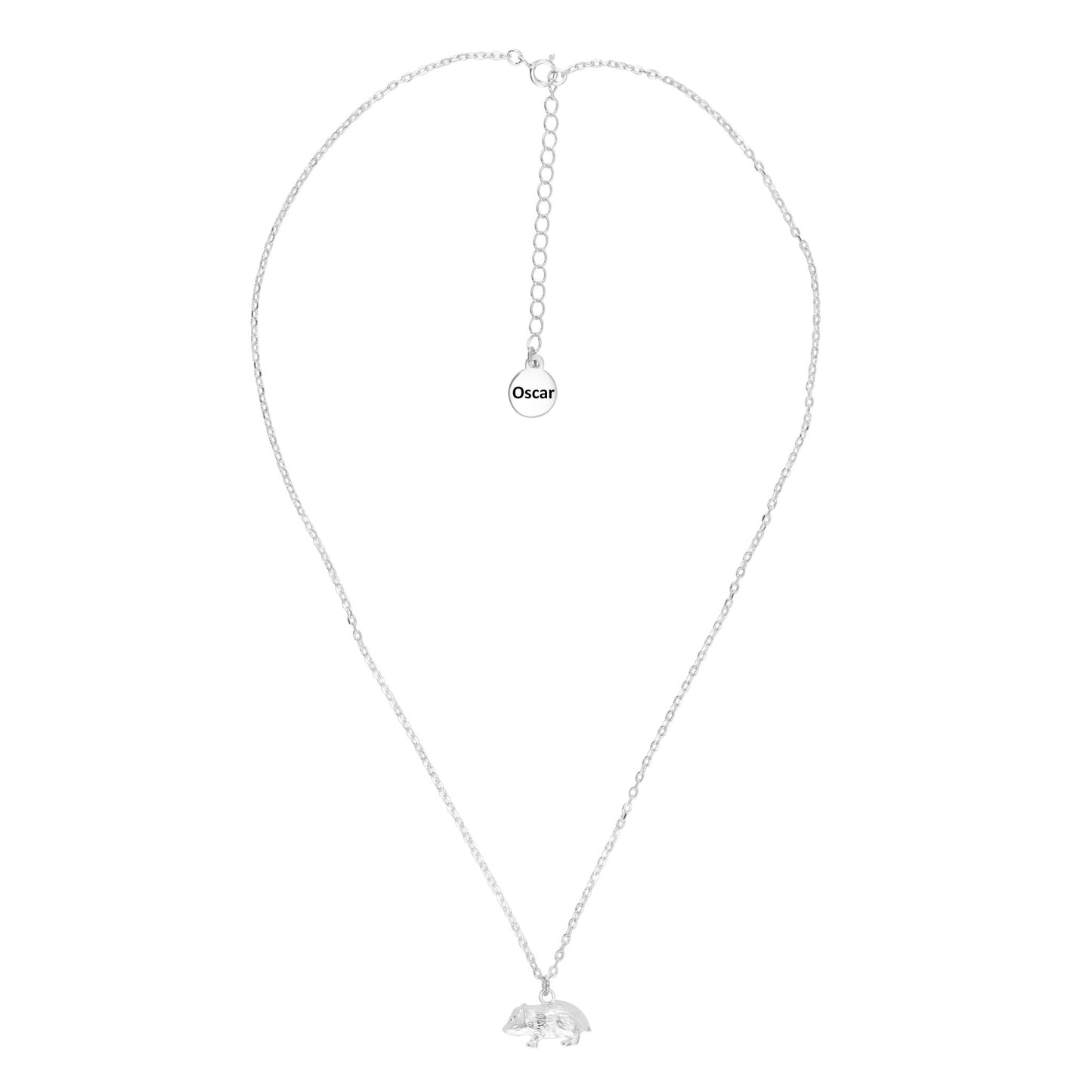 Hamster Silver Necklace - Personalised - MYLEE London