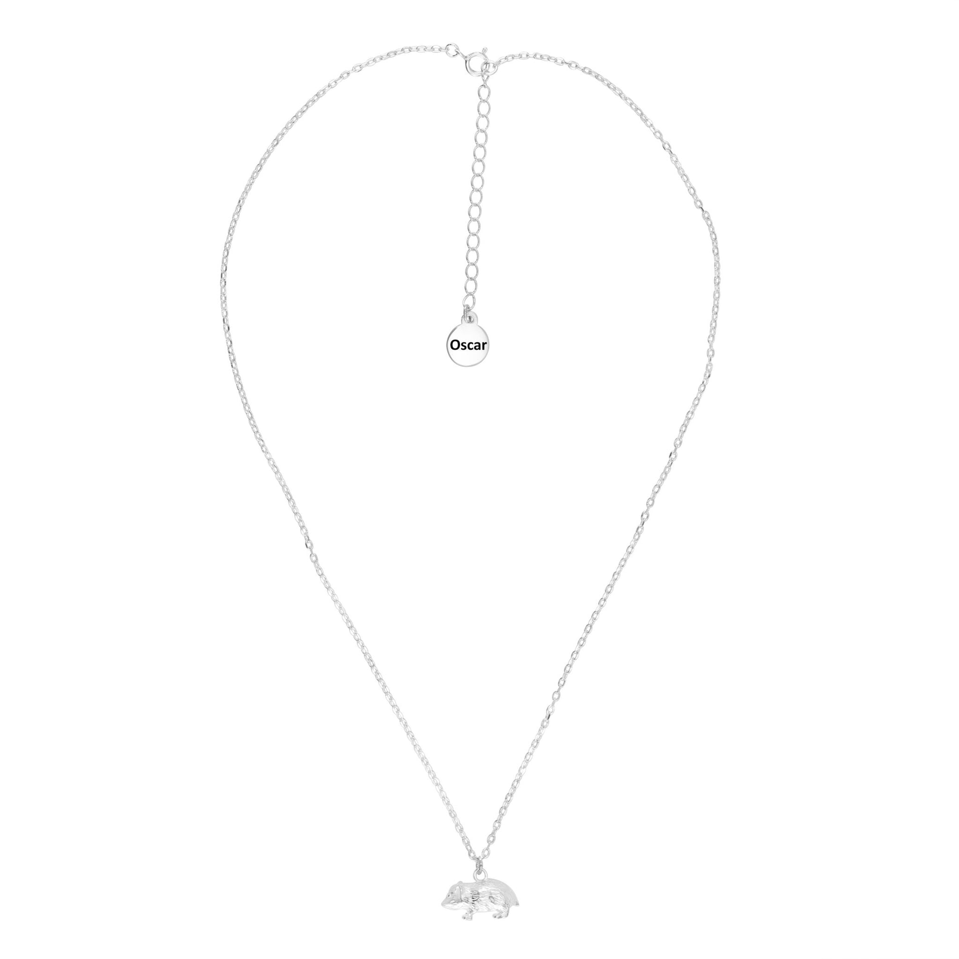 Hamster Silver Necklace - Personalised - MYLEE London