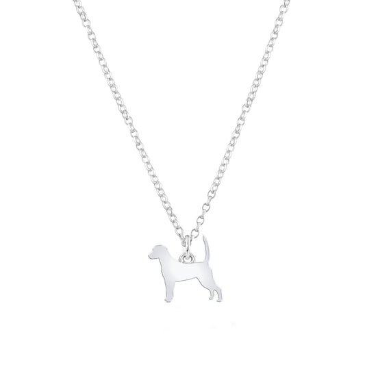 Harrier Silhouette Silver Necklace - Personalised - MYLEE London