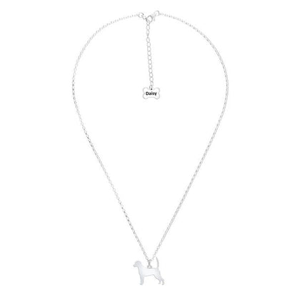 Harrier Silhouette Silver Necklace - Personalised - MYLEE London