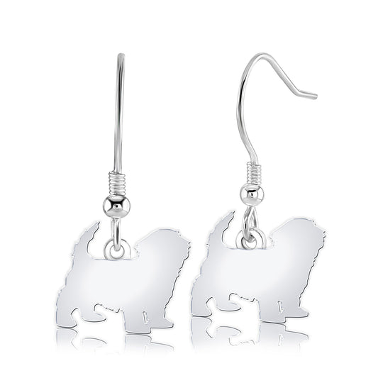 Havanese Silhouette Silver Earrings - MYLEE London