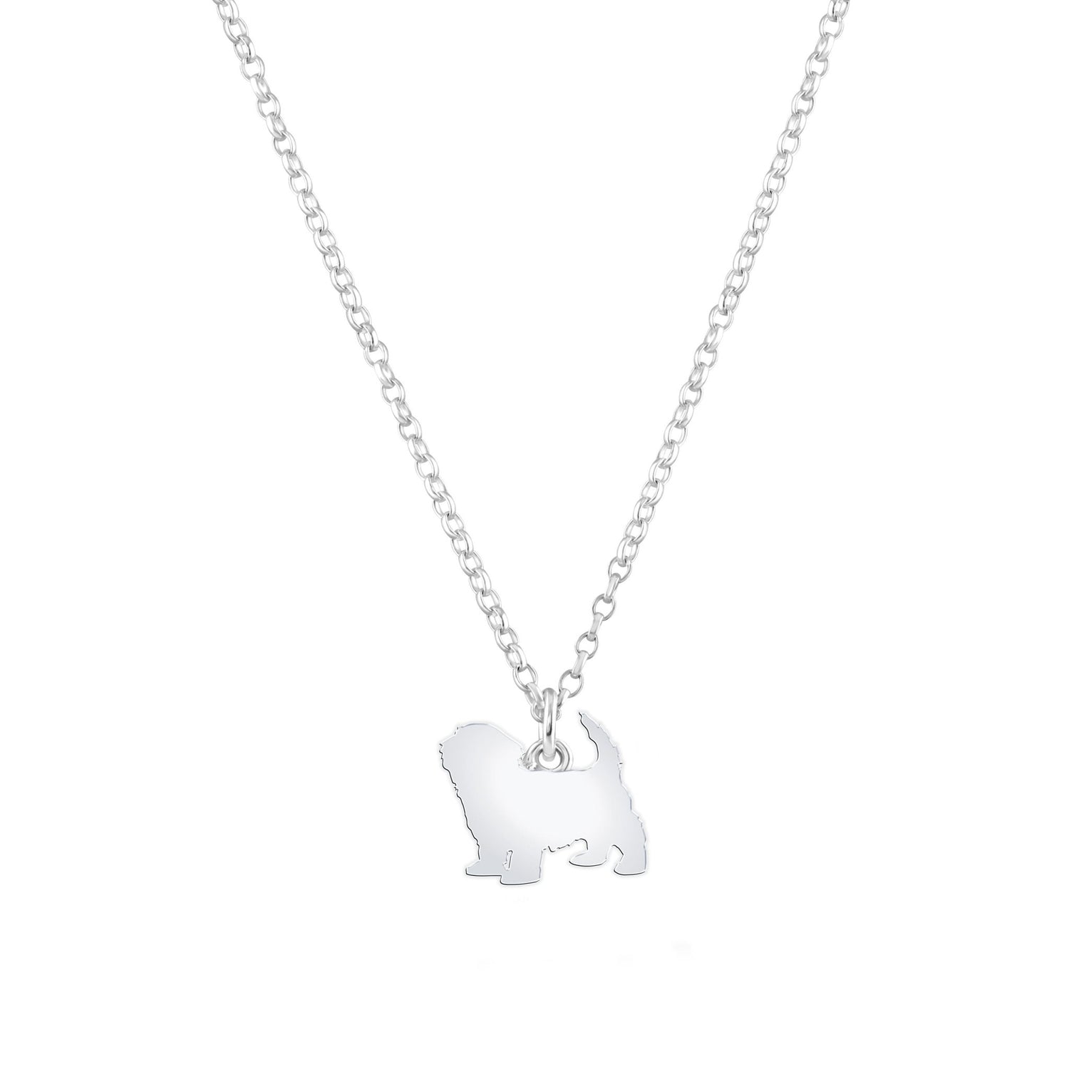Havanese Silhouette Silver Necklace - Personalised - MYLEE London